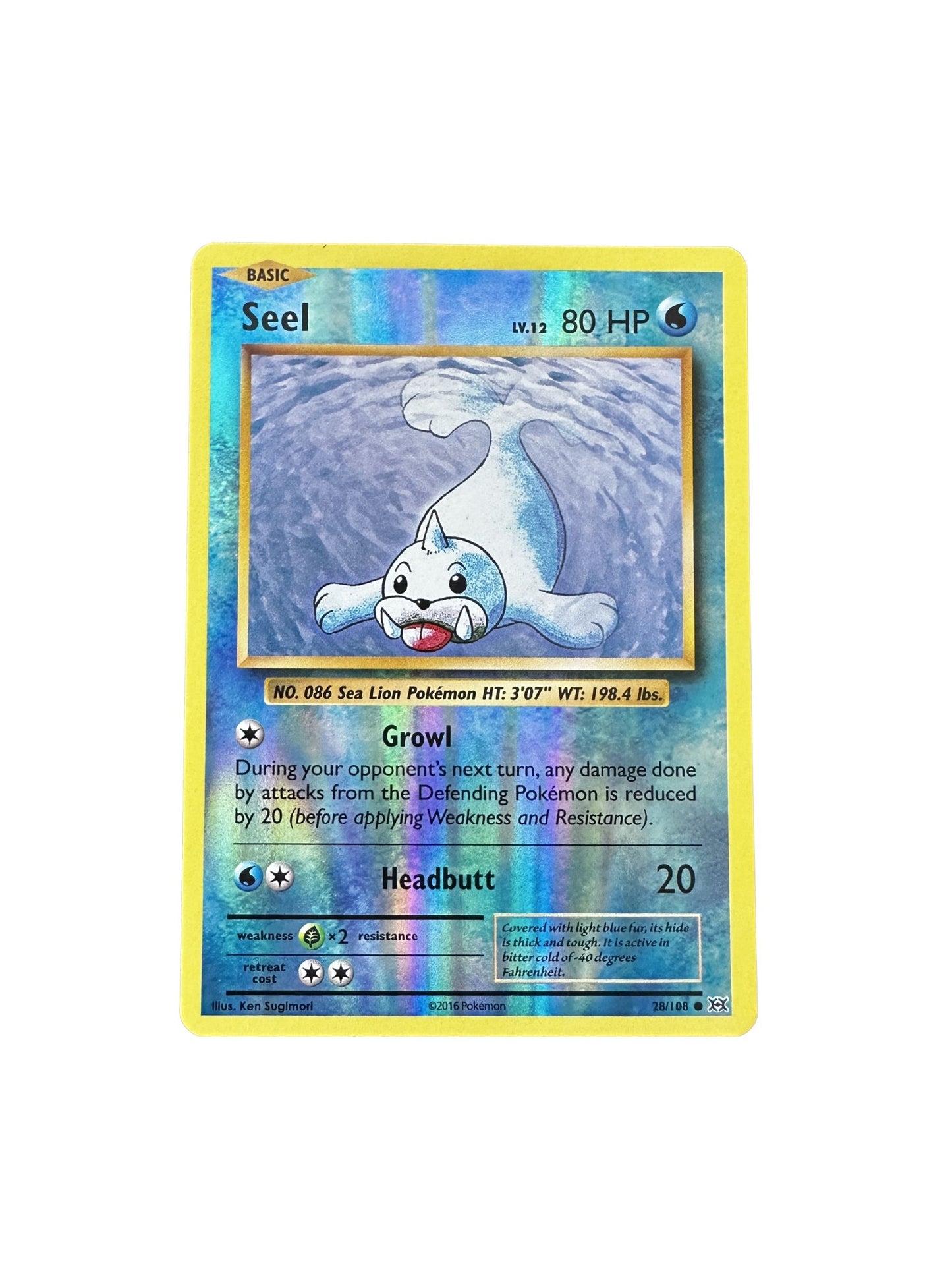 Seel (28/108) – Evolutions Reverse Holo – Pokémon Card